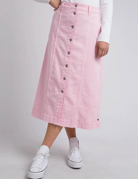 Florence Button Thru Skirt - Splendid Pink - Elm Lifestyle