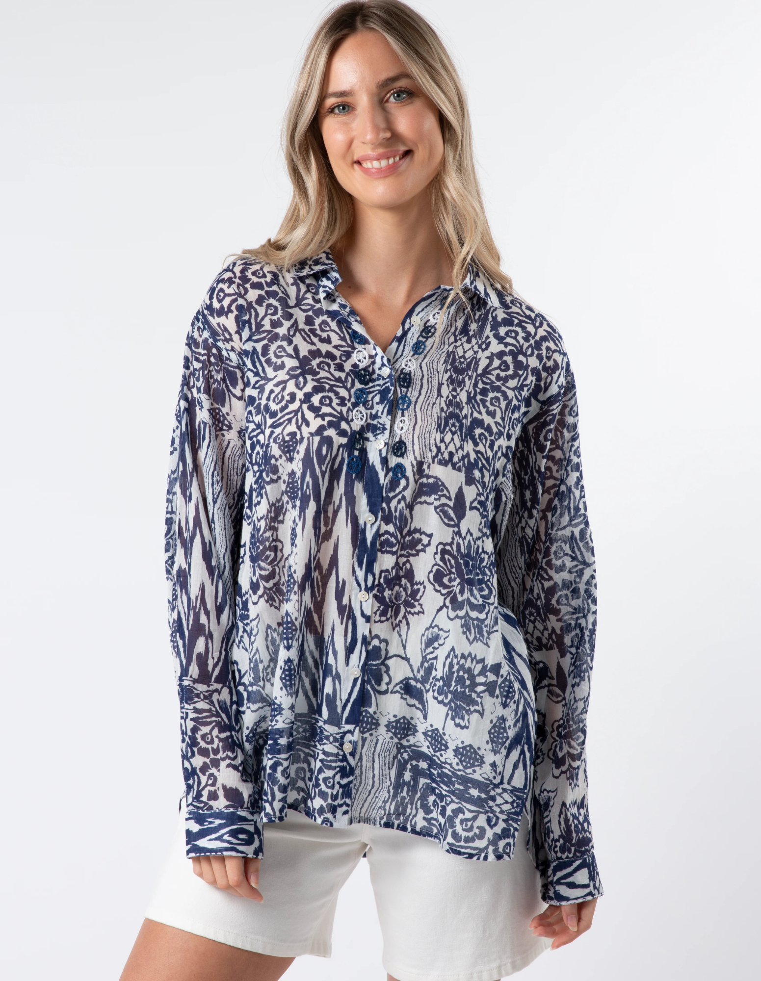 Syros Blouse - Medina Blue - Stella & Gemma