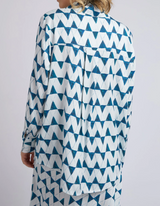 Janey Geo Shirt - Navy Geo Print - Elm Lifestyle