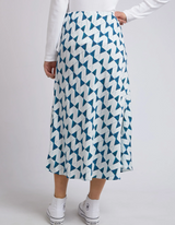 Janey Geo Skirt - Navy Geo Print - Elm Lifestyle