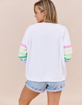 Forever Sweater - White/Multi Stripes - Jovie The Label 271