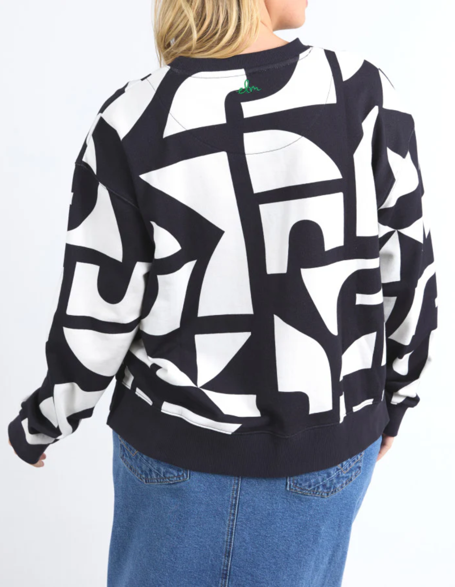 Dali Geo Crew - Midnight and White Geo Print - Elm Lifestyle