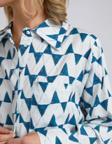 Janey Geo Shirt - Navy Geo Print - Elm Lifestyle