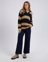 Estella Stripe Knit - Black/Tan - Foxwood