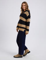 Estella Stripe Knit - Black/Tan - Foxwood