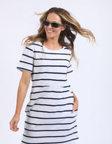 Bay Stripe Dress - Navy - Foxwood