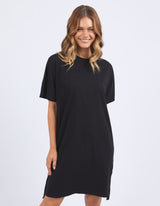 Simplified Tee Dress - Washed Black - Foxwood