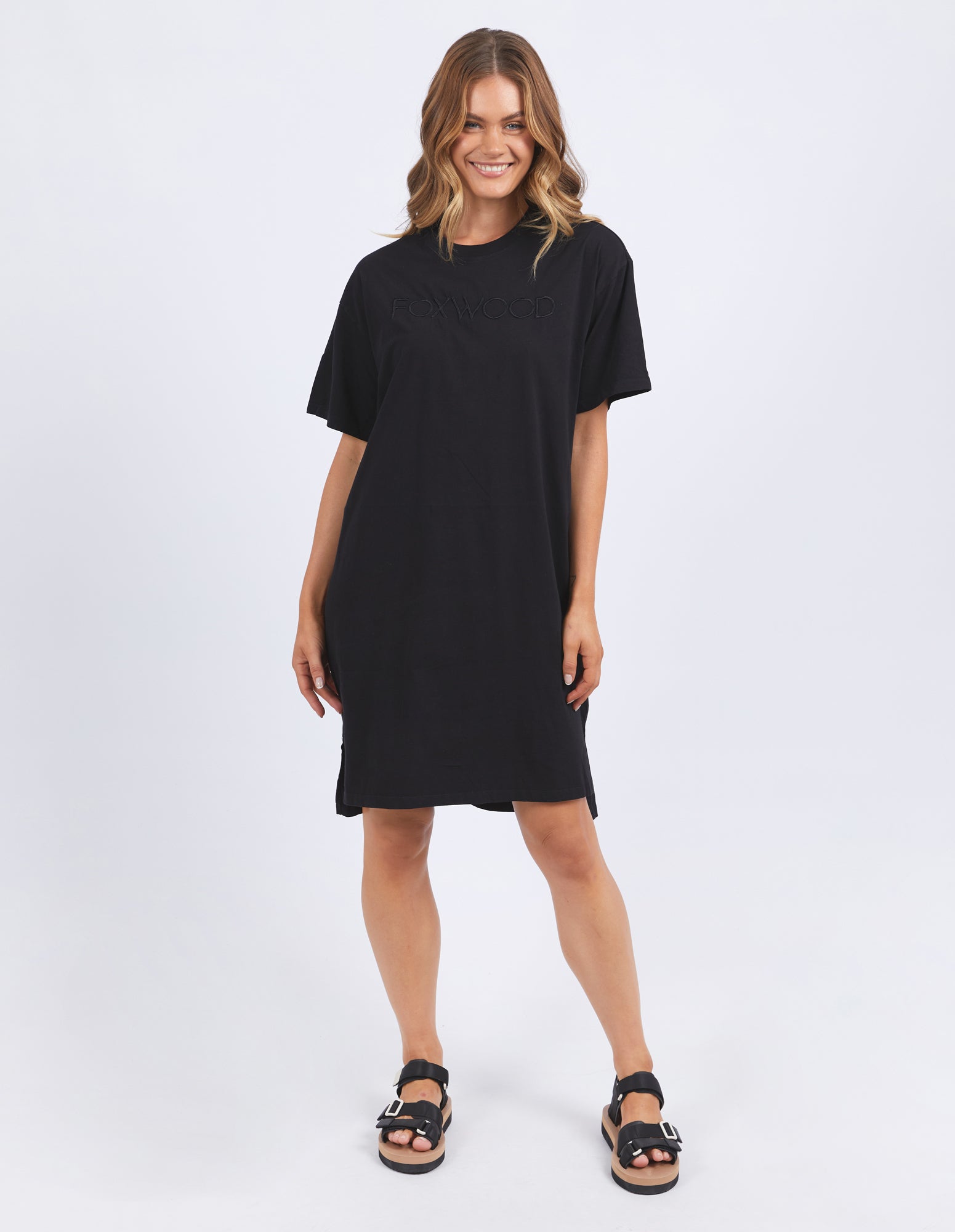 Simplified Tee Dress - Washed Black - Foxwood