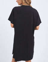 Simplified Tee Dress - Washed Black - Foxwood