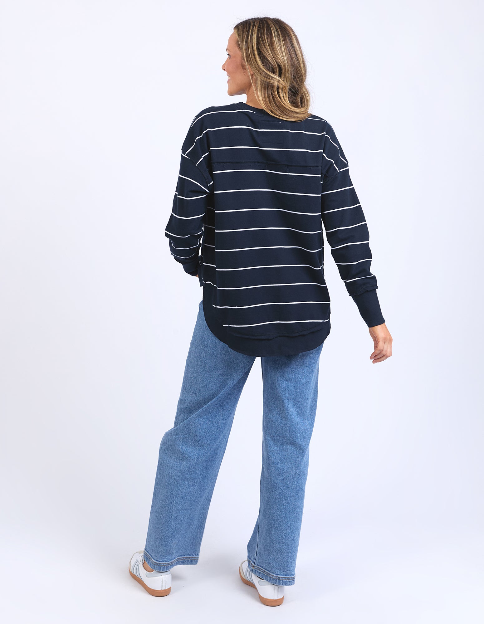 Classic Stripe Simplified Crew - Navy/White Stripe - Foxwood