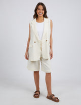 Brigitte Sleeveless Blazer - Toasted Coconut - Elm Lifestyle