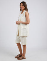 Brigitte Sleeveless Blazer - Toasted Coconut - Elm Lifestyle