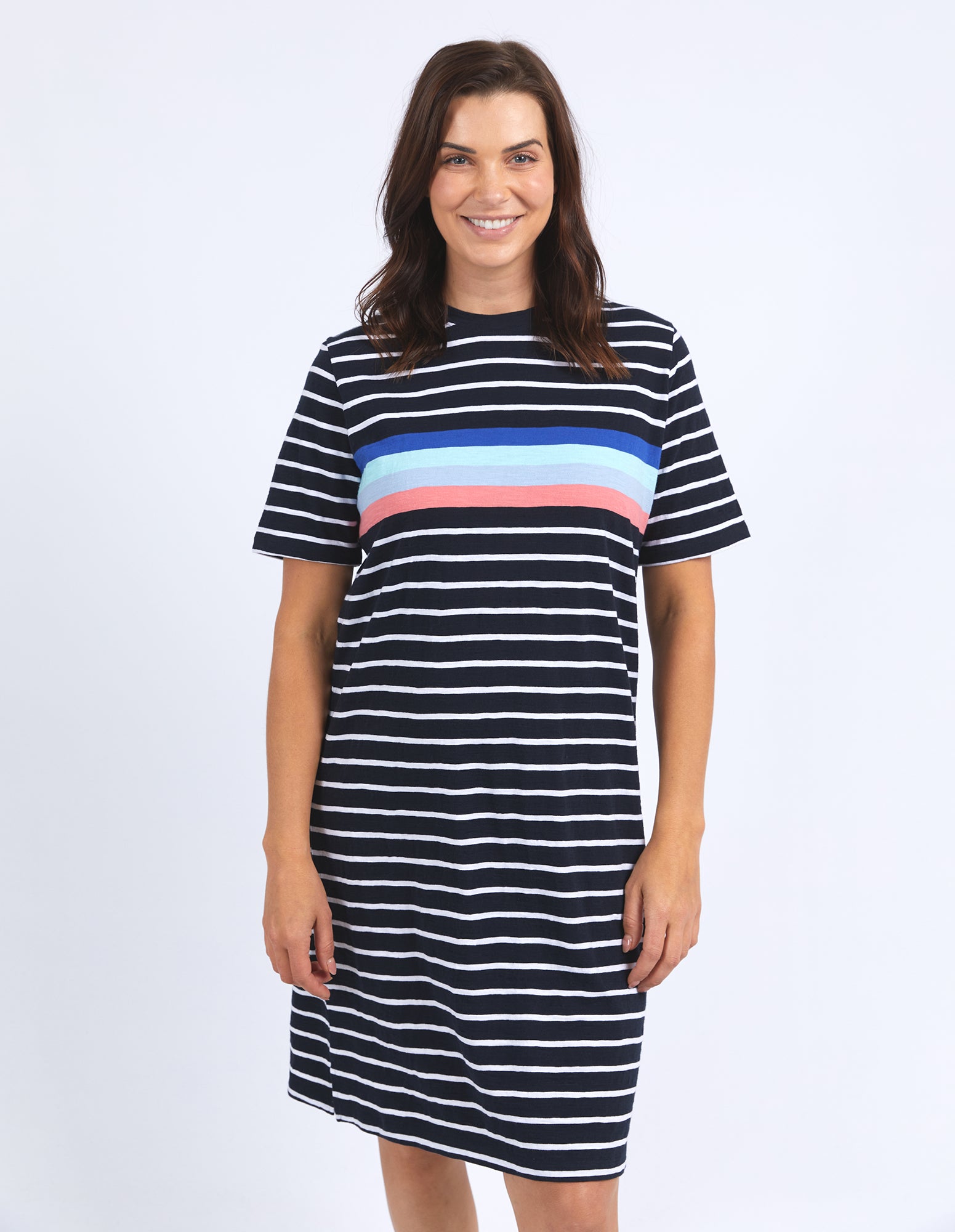 Zena Tee Dress - Navy and White Stripe - Elm Lifestyle