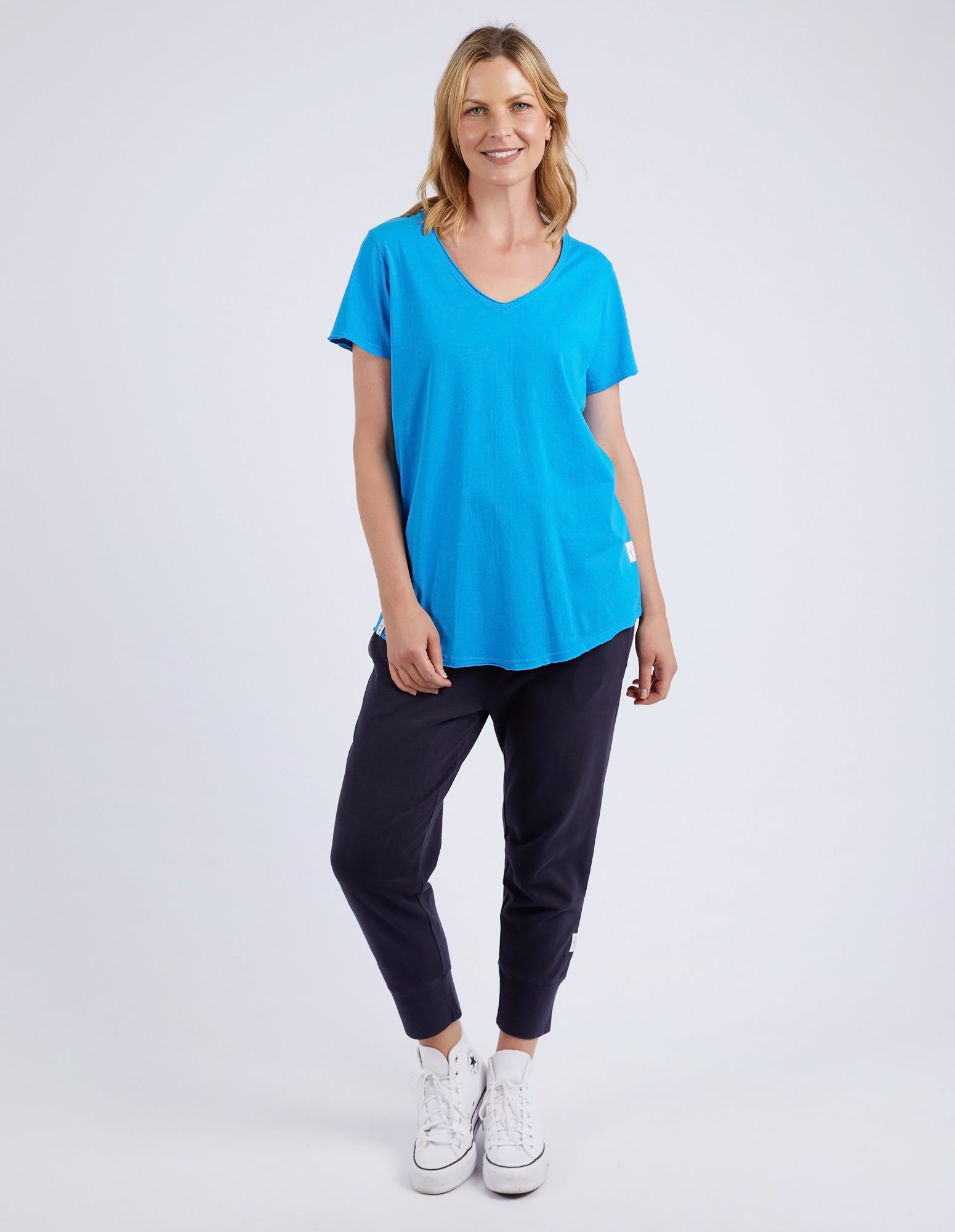 Fundamental Vee Tee - Ibiza Blue - Elm Lifestyle