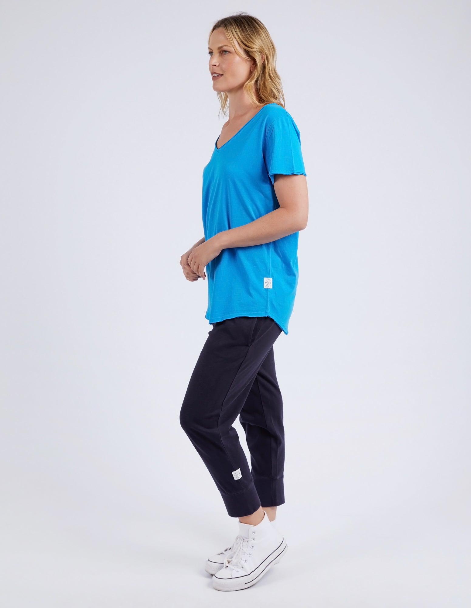 Fundamental Vee Tee - Ibiza Blue - Elm Lifestyle