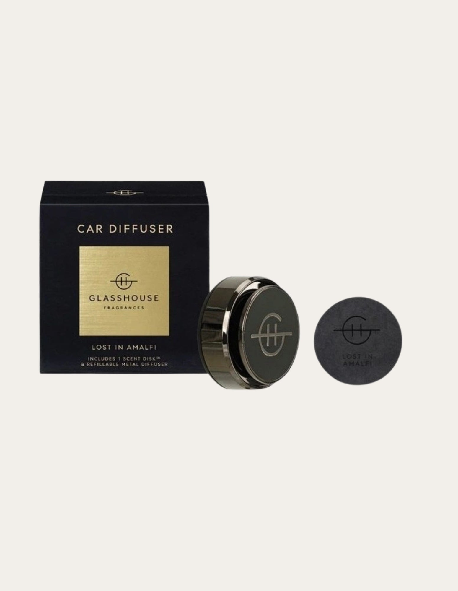 Black Car Diffuser - Lost in Amalfi - Glasshouse Fragrances