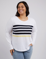 Byron Long Sleeve Tee - White - Elm Lifestyle - FUDGE Gifts Home Lifestyle