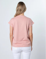 Cuffed Sleeve T-Shirt - Rose - Stella + Gemma