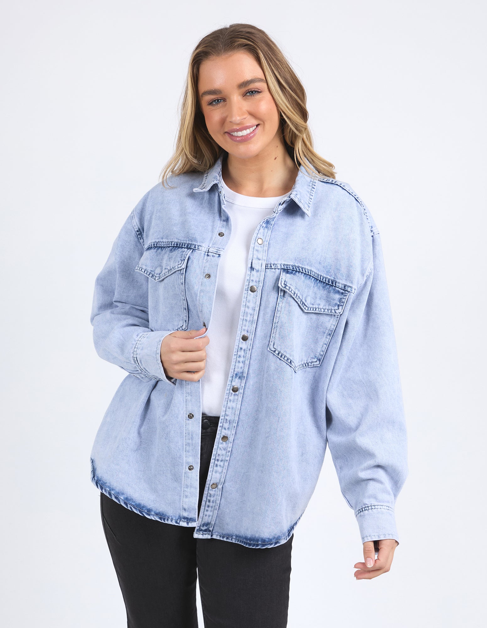 Daisy Over Shirt - Light Blue - Foxwood