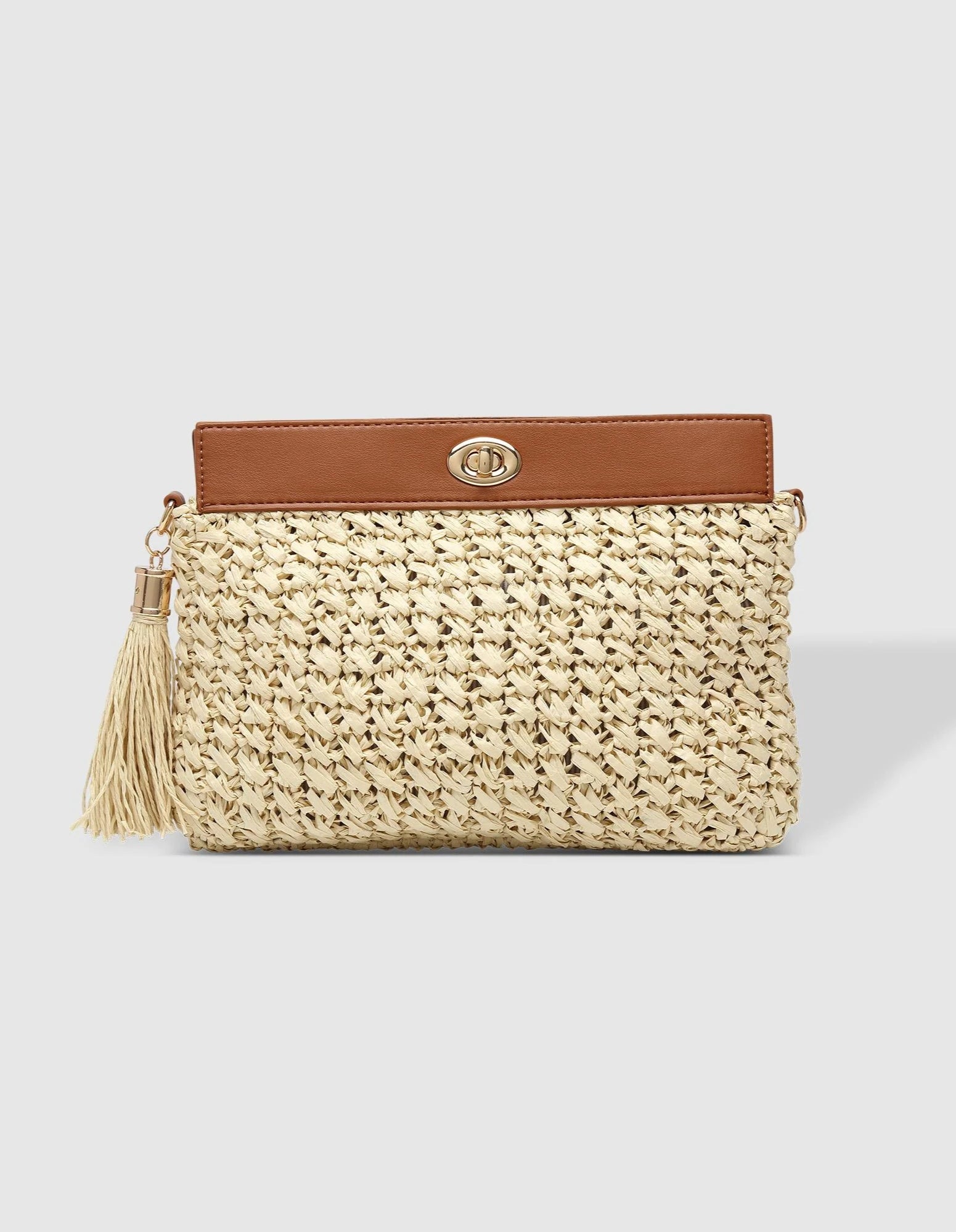 Fern Raffia Clutch - Tan - Louenhide