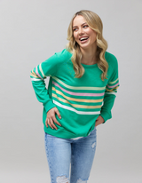 Forever Sweater - Green/Pastel Stripes - Jovie The Label 271