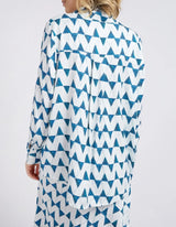 Janey Geo Shirt - Navy Geo Print - Elm Lifestyle