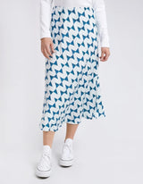 Janey Geo Skirt - Navy Geo Print - Elm Lifestyle