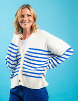 Mabel Stripe Cardi - Blue/White Stripe - Elm Lifestyle