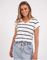 Manly Stripe Vee Tee -  Stripe - Foxwood