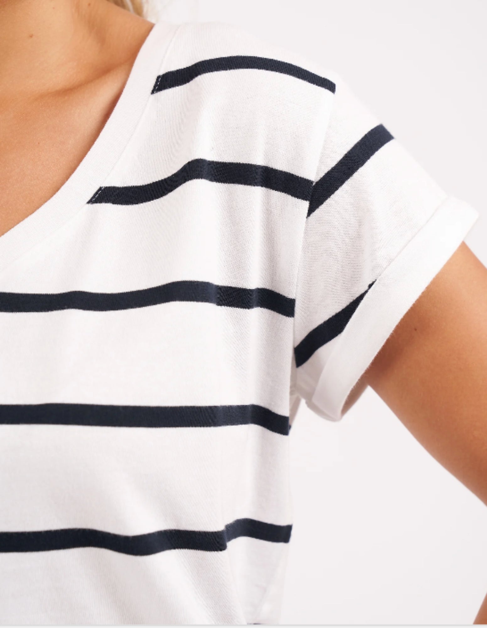 Manly Stripe Vee Tee -  Stripe - Foxwood