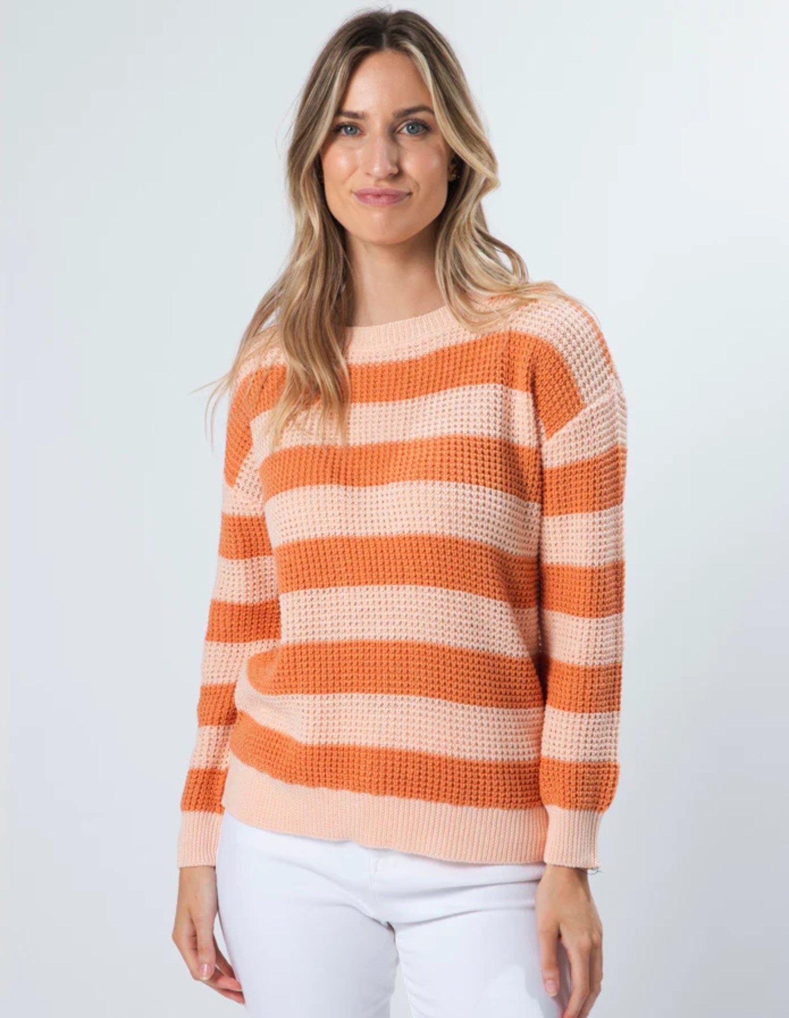 Melinda Jumper - Summer Apricot Stripe - Stella + Gemma