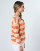 Melinda Jumper - Summer Apricot Stripe - Stella + Gemma