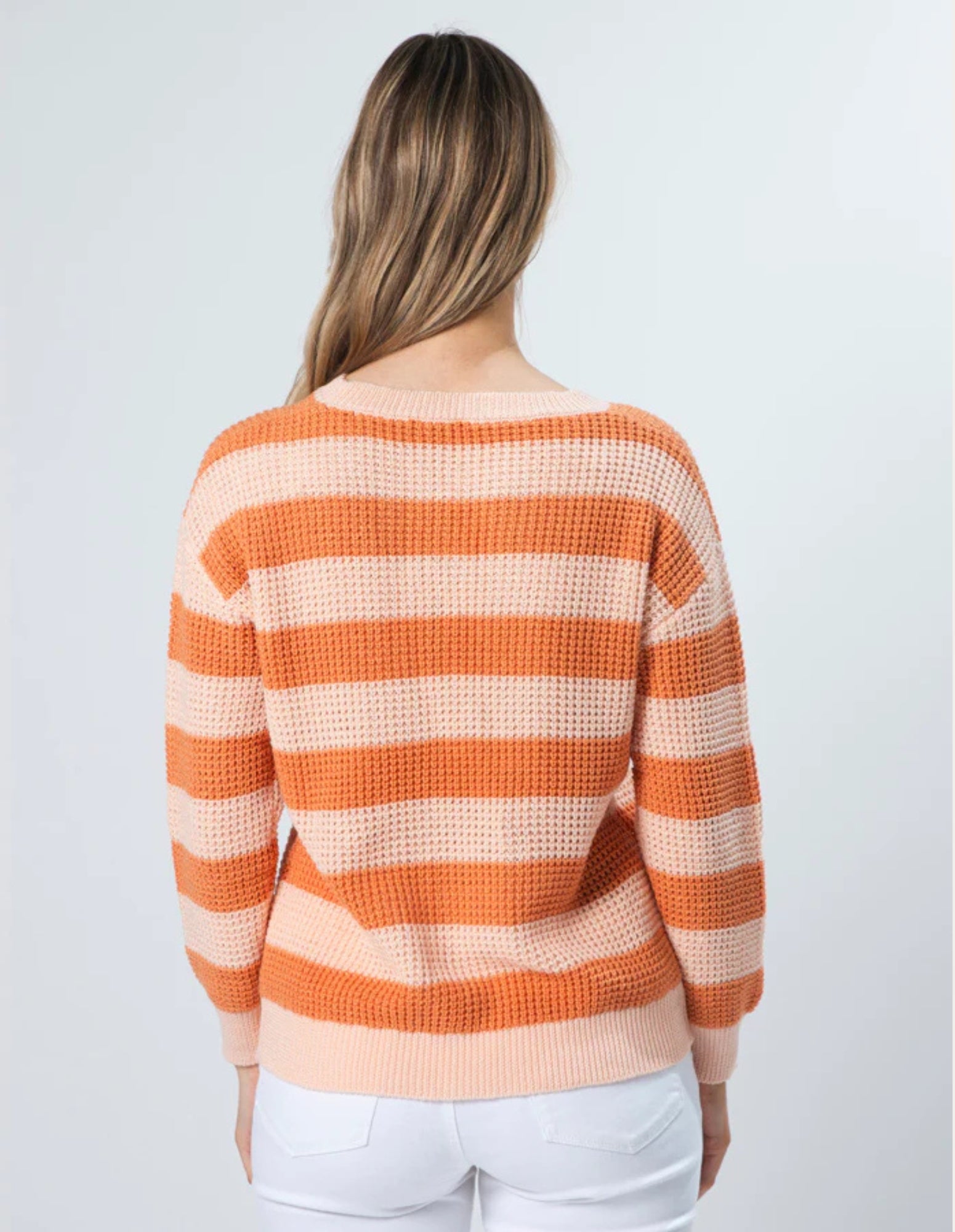 Melinda Jumper - Summer Apricot Stripe - Stella + Gemma