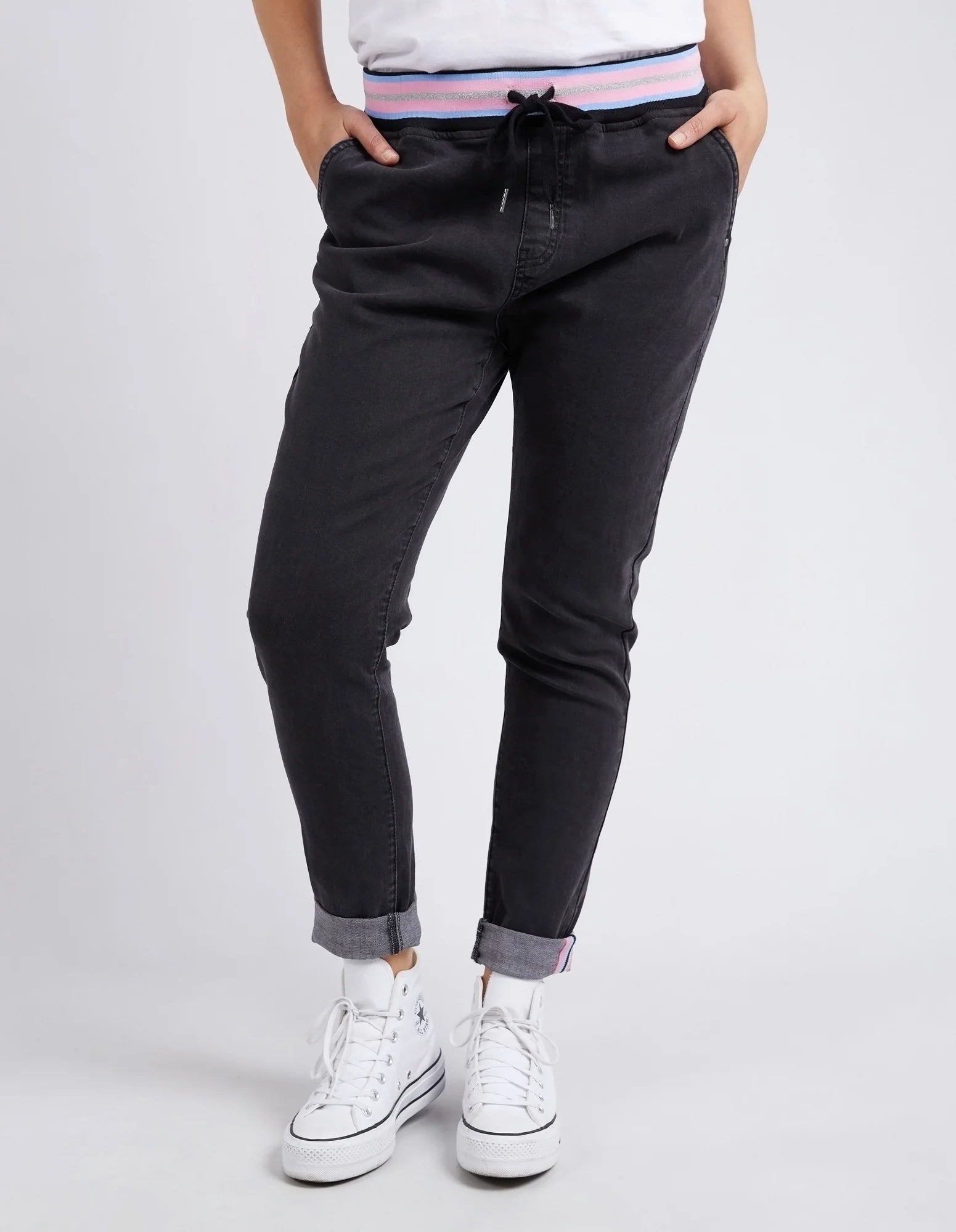 Melody Denim Jogger - Washed Black - Elm Lifestyle