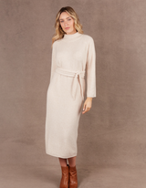 Paarl Tie Knit Dress - Oat - Eb & Ive - FUDGE Gifts Home Lifestyle