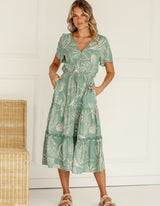 Palm Island Maxi Dress - Sage - Miss Marlow