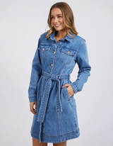 Riley Denim Dress - Mid Blue - Foxwood - FUDGE Gifts Home Lifestyle