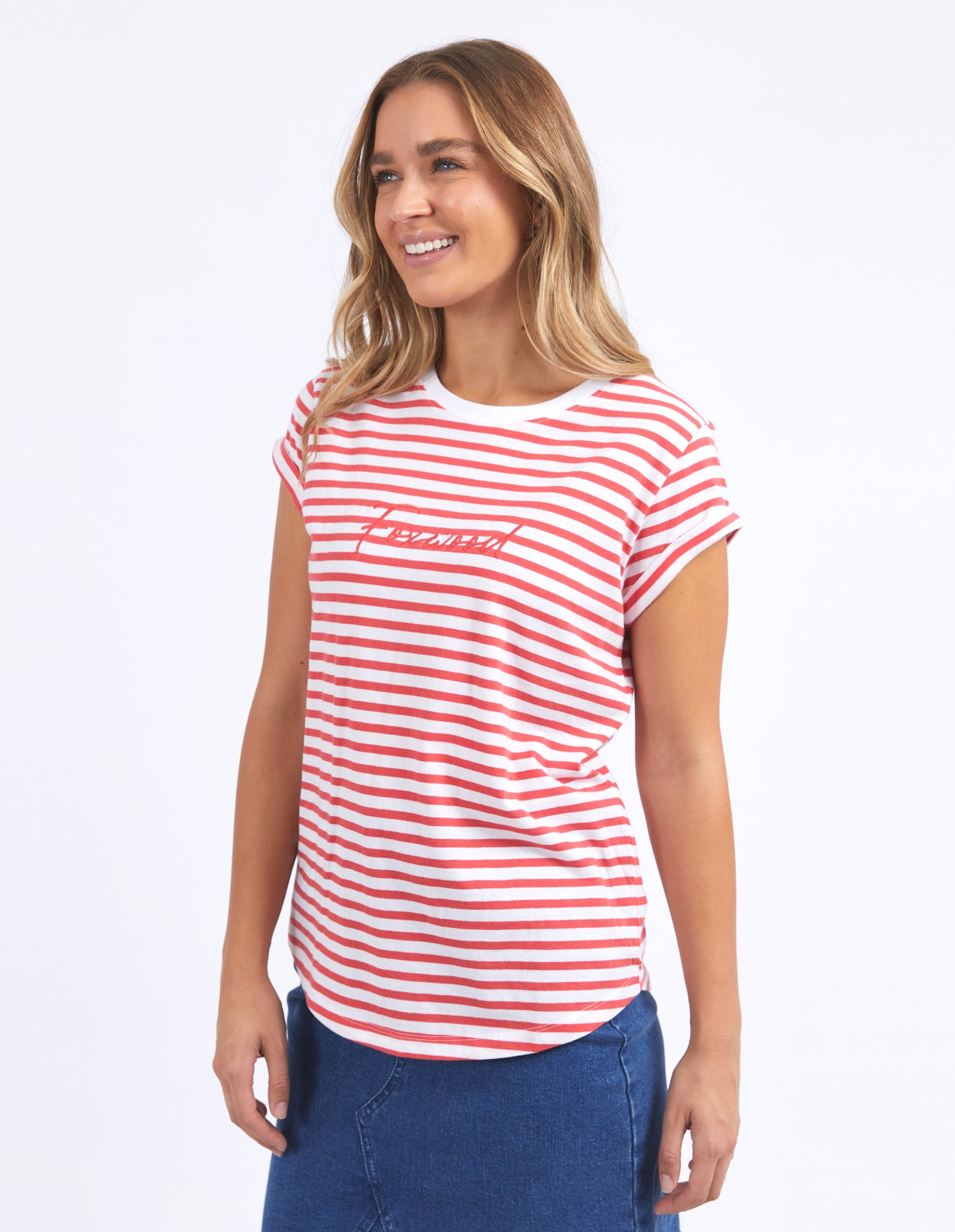 Signature Stripe Tee - Cayenne/White - Foxwood