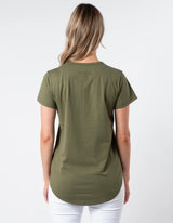 T-Shirt - Khaki Petal Garden - Stella & Gemma