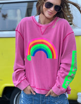 Vintage Rainbow Sweat - Washed Pink - Hammill & Co