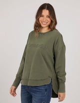 Washed Simplified Crew - Khaki - Foxwood - FUDGE Gifts Home Lifestyle