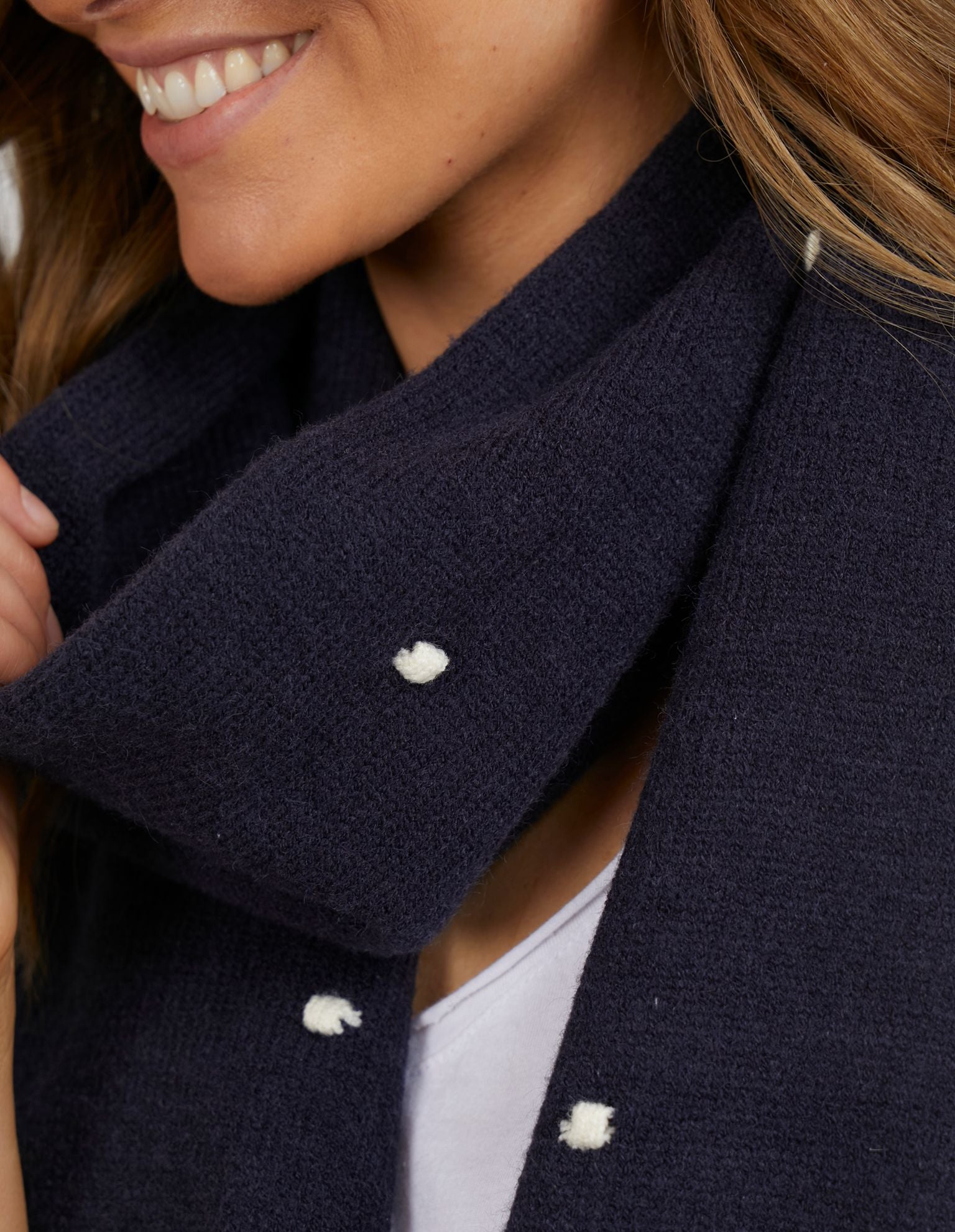 Dotty Scarf - Navy - Elm Lifestyle - FUDGE Gifts Home Lifestyle