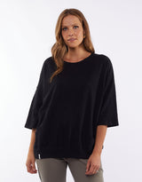 Fundamental Mazie Sweat - Black - Elm Lifestyle - FUDGE Gifts Home Lifestyle