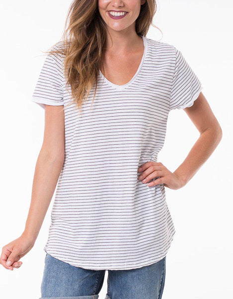 Fundamental Vee Tee - Stripe - Elm Lifestyle – FUDGE Gifts Home