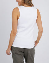 Rib Crew Tank - White - Elm Lifestyle