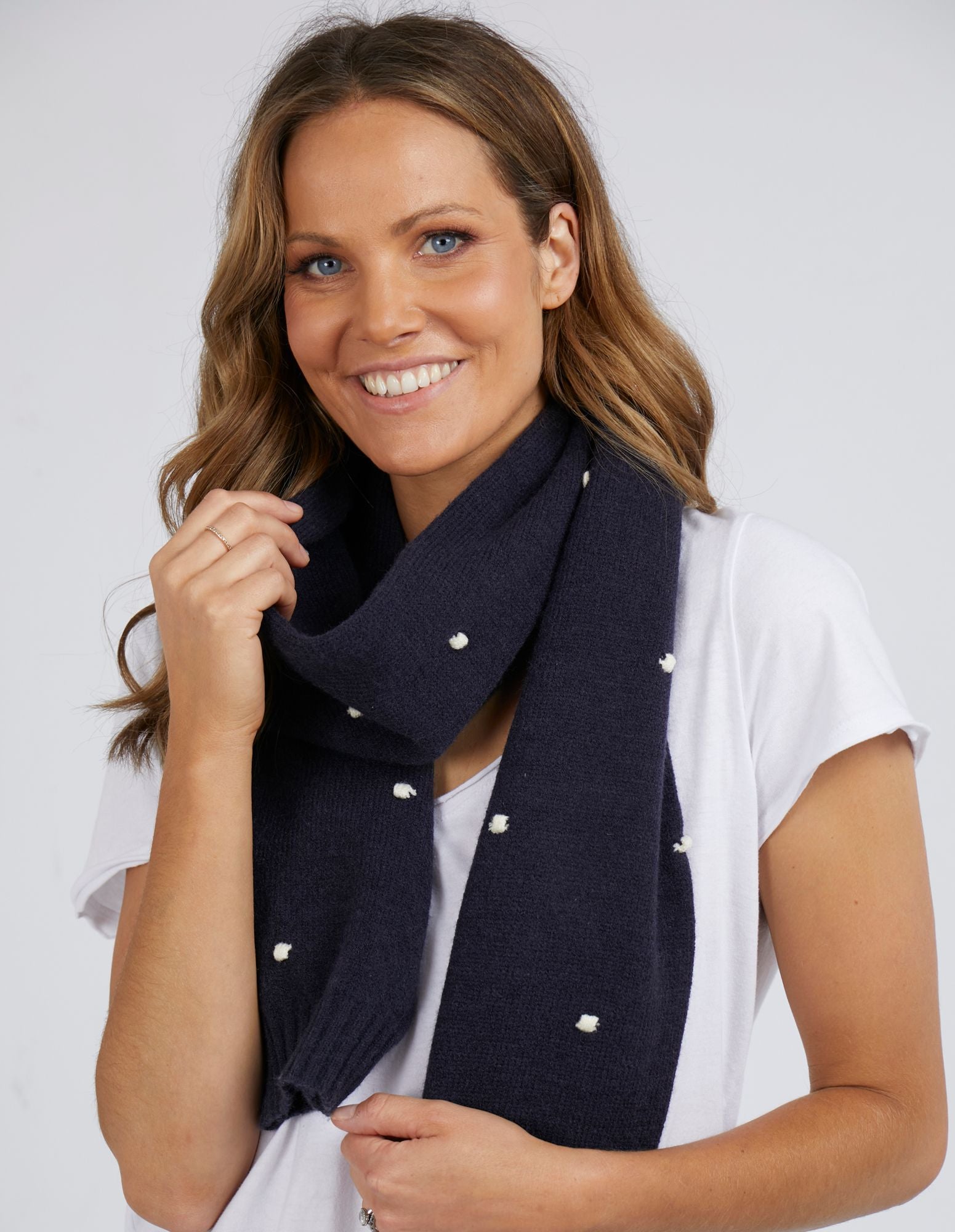 Dotty Scarf - Navy - Elm Lifestyle - FUDGE Gifts Home Lifestyle