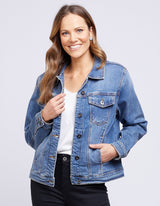 Angie Denim Jacket - Blue - Elm Lifestyle - FUDGE Gifts Home Lifestyle