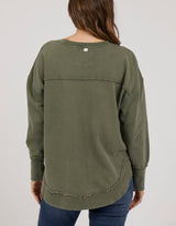 Washed Simplified Crew - Khaki - Foxwood - FUDGE Gifts Home Lifestyle